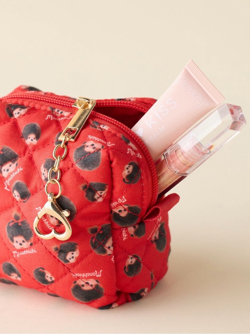 NWT Monchhichi Mini Quilted Dopp Kit
Pouch Keychain Red OS - Picture 2 of 4
